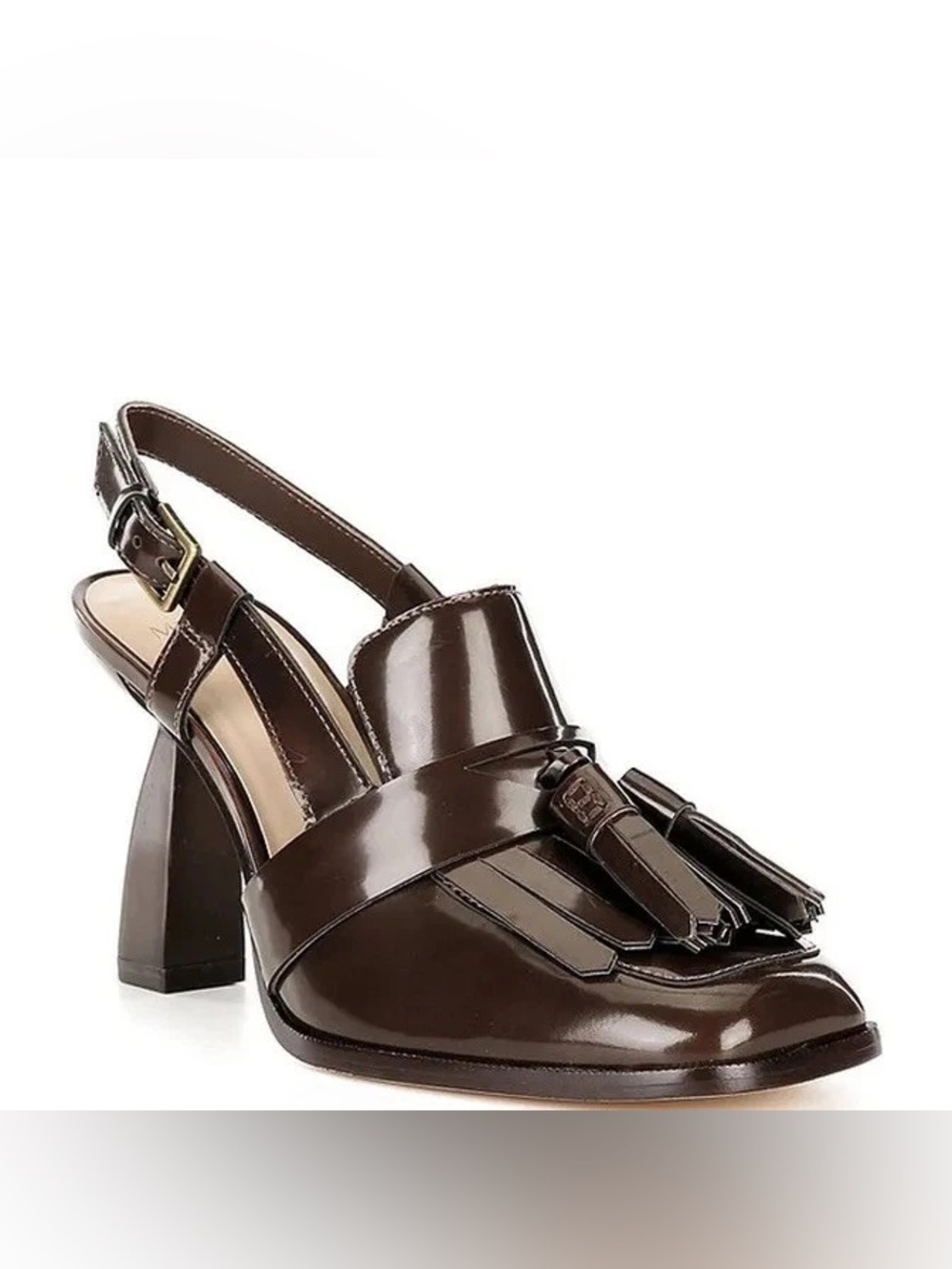 NWT Antonio Melani Cinthia Leather Kiltie Tassel Loafer Slingback Pumps Sz 6,5